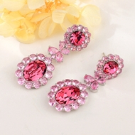 Show details for Bling Party Platinum Plated Dangle Earrings