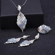 Picture of Italian craftsmanship design gentle and simple temperament style 925 silver topaz personality necklace